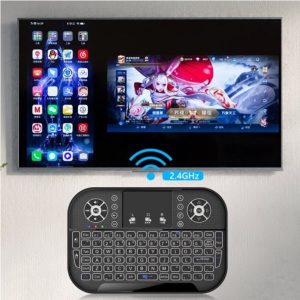 Mini Tastatura Wireless, cu Touchpad, Iluminata RGB, Compacta, 2.4Ghz, Reincarcabila USB