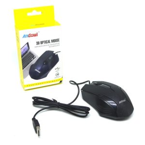 Mouse Optic 1000 dpi, Material antiderapant, Precizie ridicata, Negru