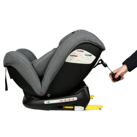 Scaun Auto Ruby Deluxe cu ISOFIX 0 36 kg, pozitie somn 137 grade GreyJeans